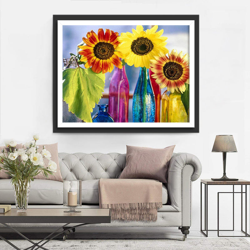 Tournesols Dessinés Broderie Diamant