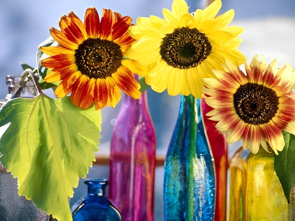 Tournesols Dessinés Broderie Diamant