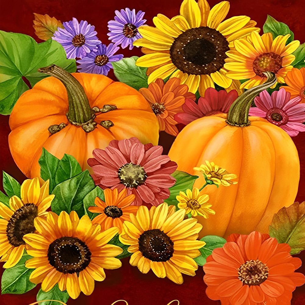 Tournesols et Citrouilles Broderie Diamant