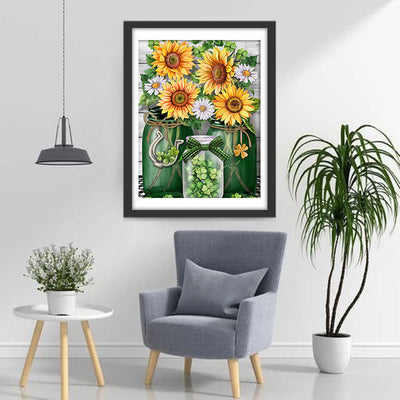 Tournesols et les Trèfles à Quatre Feuilles Broderie Diamant
