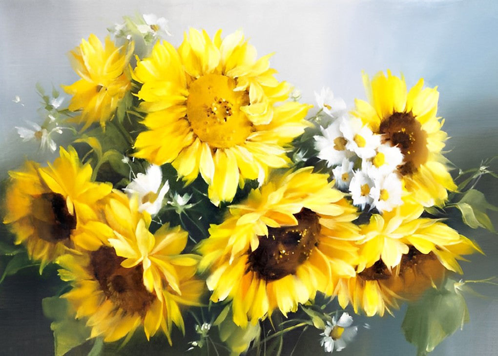 Tournesols et Marguerites Broderie Diamant