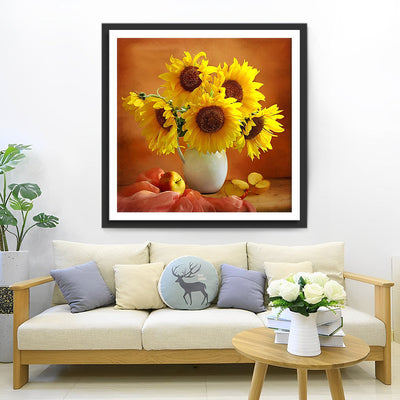 Tournesols et Pommes Broderie Diamant