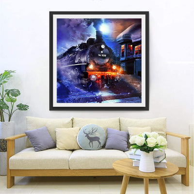 Train d'Hiver Broderie Diamant
