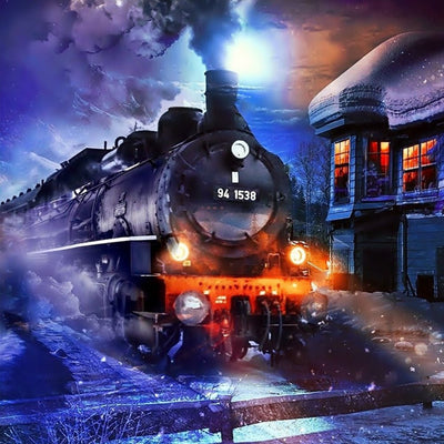 Train d'Hiver Broderie Diamant