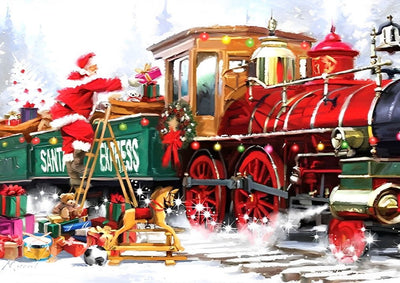 Train de Livraison de Cadeaux Broderie Diamant