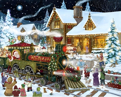 Train de Noël Broderie Diamant