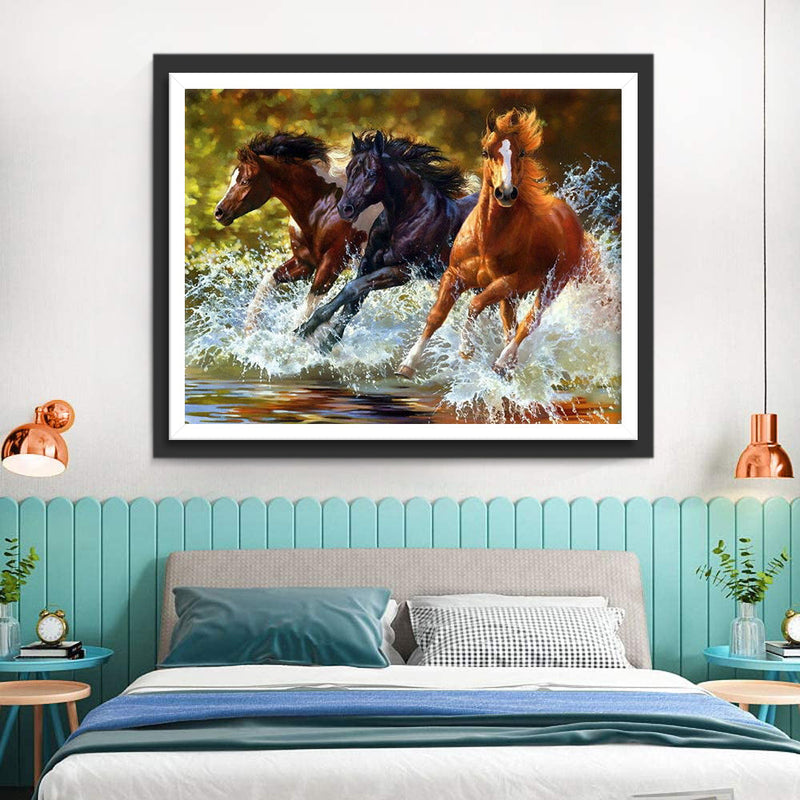 Trois Chevaux Courant dans l&