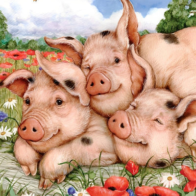 Trois Cochons Tachetés Broderie Diamant