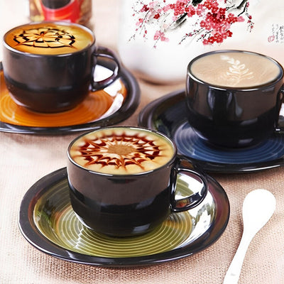 Trois Tasses de Café Broderie Diamant