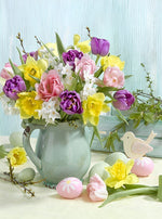 Tulipes et Oeufs de Pâques Broderie Diamant