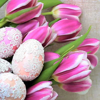 Tulipes et Œufs de Pâques de Fleurs Broderie Diamant
