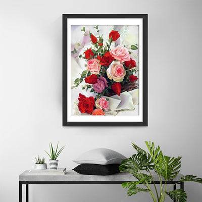 Un Bouquet de Roses Broderie Diamant