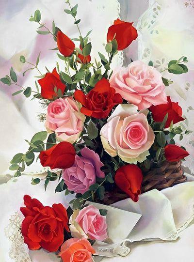 Un Bouquet de Roses Broderie Diamant