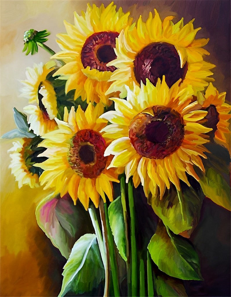 Un Bouquet de Tournesols Broderie Diamant