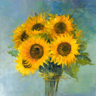 Un Bouquet de Tournesols Dessinés Broderie Diamant