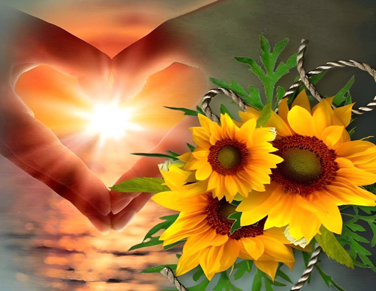 Un Bouquet de Tournesols et Soleil Broderie Diamant