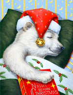 Un Ours Polaire pendant Noël Broderie Diamant