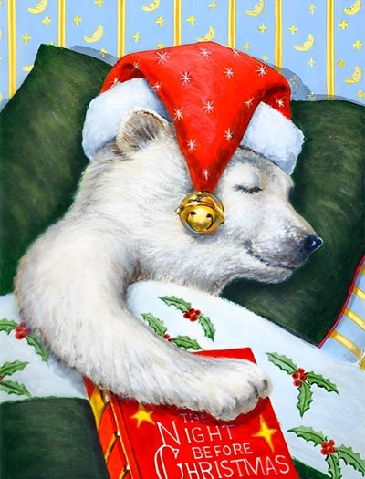 Un Ours Polaire pendant Noël Broderie Diamant
