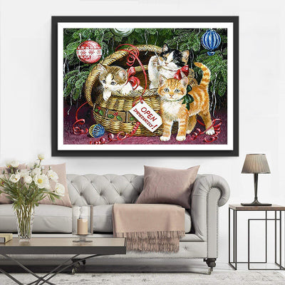 Un panier de Chatons Broderie Diamant