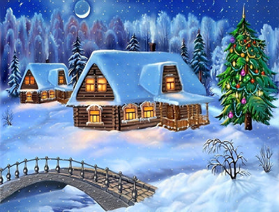 Une Nuit de Neige Silencieuse Broderie Diamant