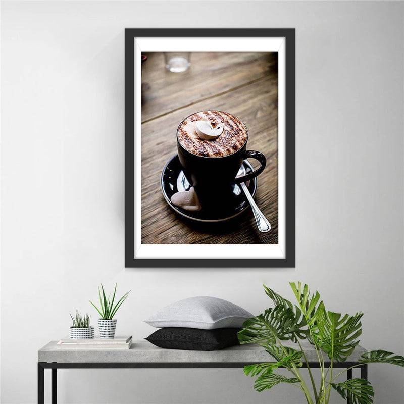 Une Tasse de Cappuccino Broderie Diamant