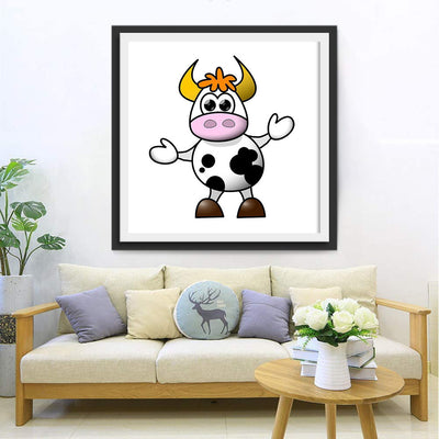Vache Debout Cartoon pour Enfants Broderie Diamant