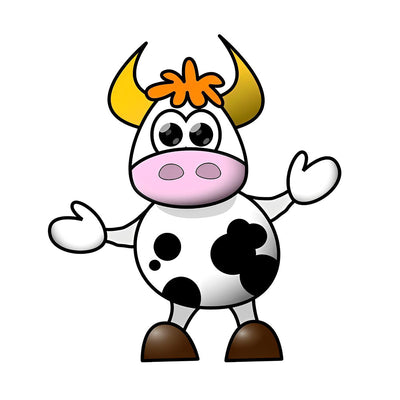 Vache Debout Cartoon pour Enfants Broderie Diamant
