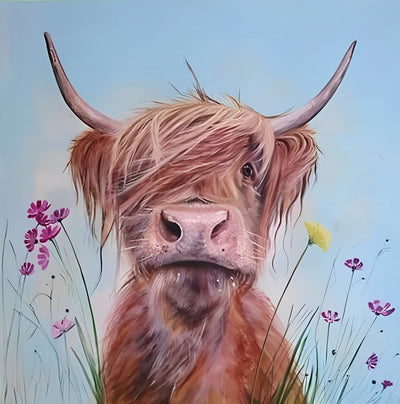 Vaches des Highlands Ecossaises en Désordre Broderie Diamant