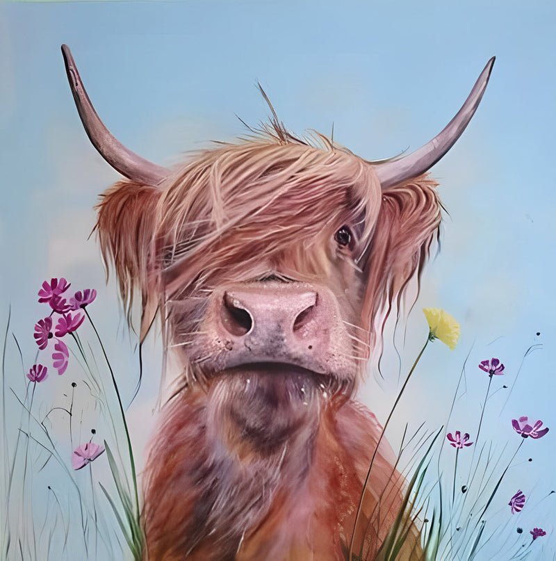 Vaches des Highlands Ecossaises en Désordre Broderie Diamant