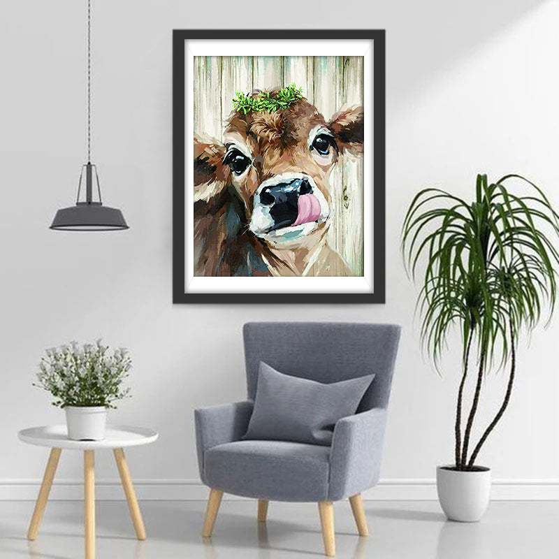 Veau avec une Couronne Broderie Diamant