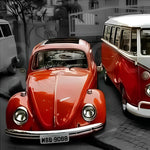 Véhicules Rouges Broderie Diamant