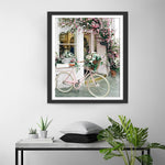 Vélo et des Fleurs Broderie Diamant