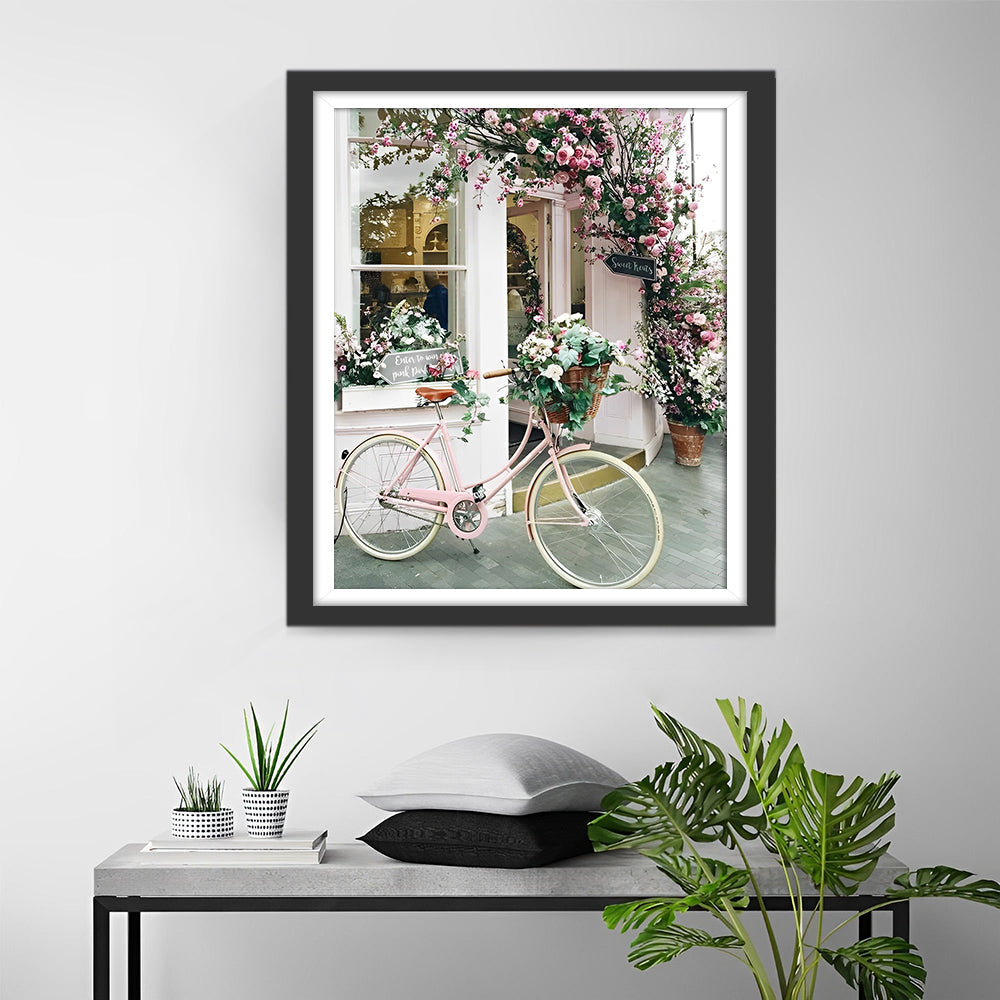 Vélo et des Fleurs Broderie Diamant