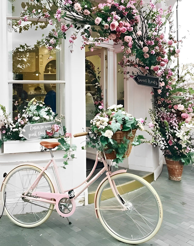 Vélo et des Fleurs Broderie Diamant