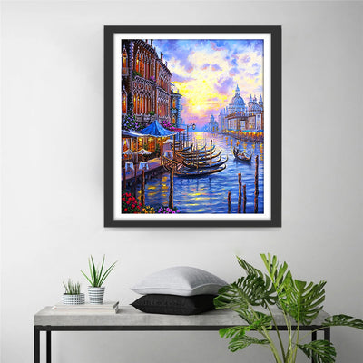 Venise et Gondola Broderie Diamant