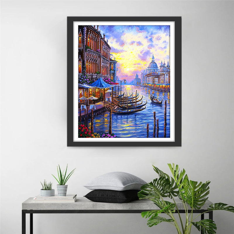 Venise et Gondola Broderie Diamant