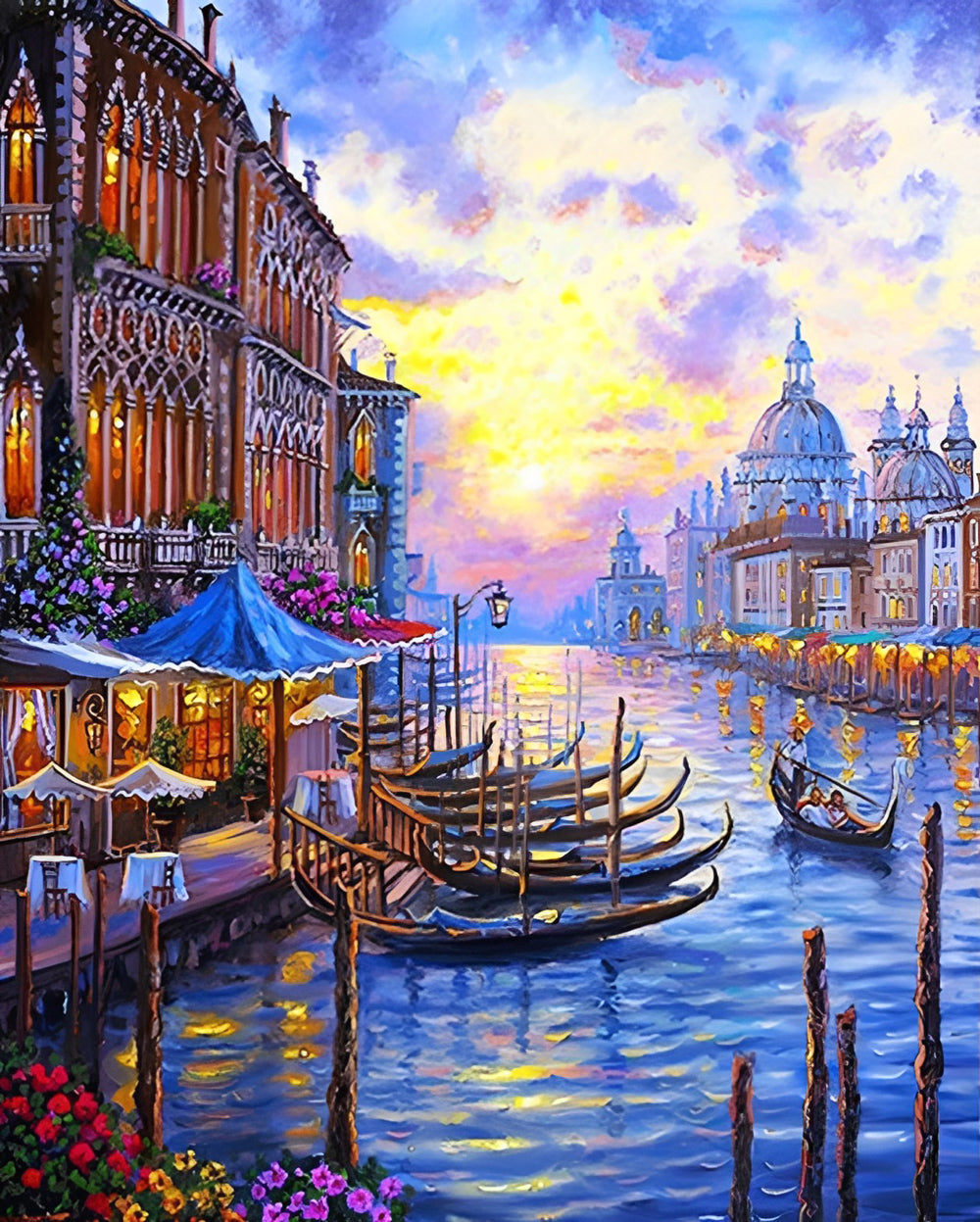 Venise et Gondola Broderie Diamant