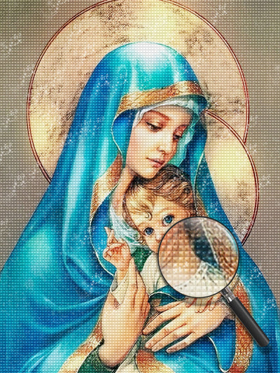 Vierge Marie et Jésus Broderie Diamant