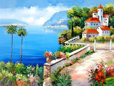 Villa au Bord de la Mer Broderie Diamant