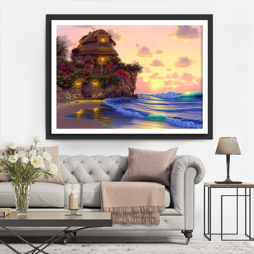 Villa en Pierre au Bord de la Mer Broderie Diamant