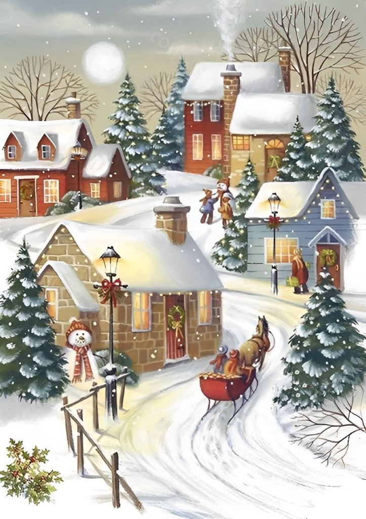 Village Tranquille Broderie Diamant