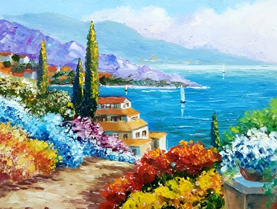 Ville au Bord de la Mer Broderie Diamant
