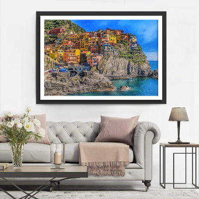 Ville Côtière Italienne Broderie Diamant