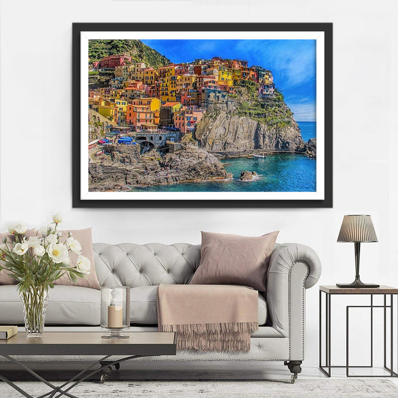 Ville Côtière Italienne Broderie Diamant