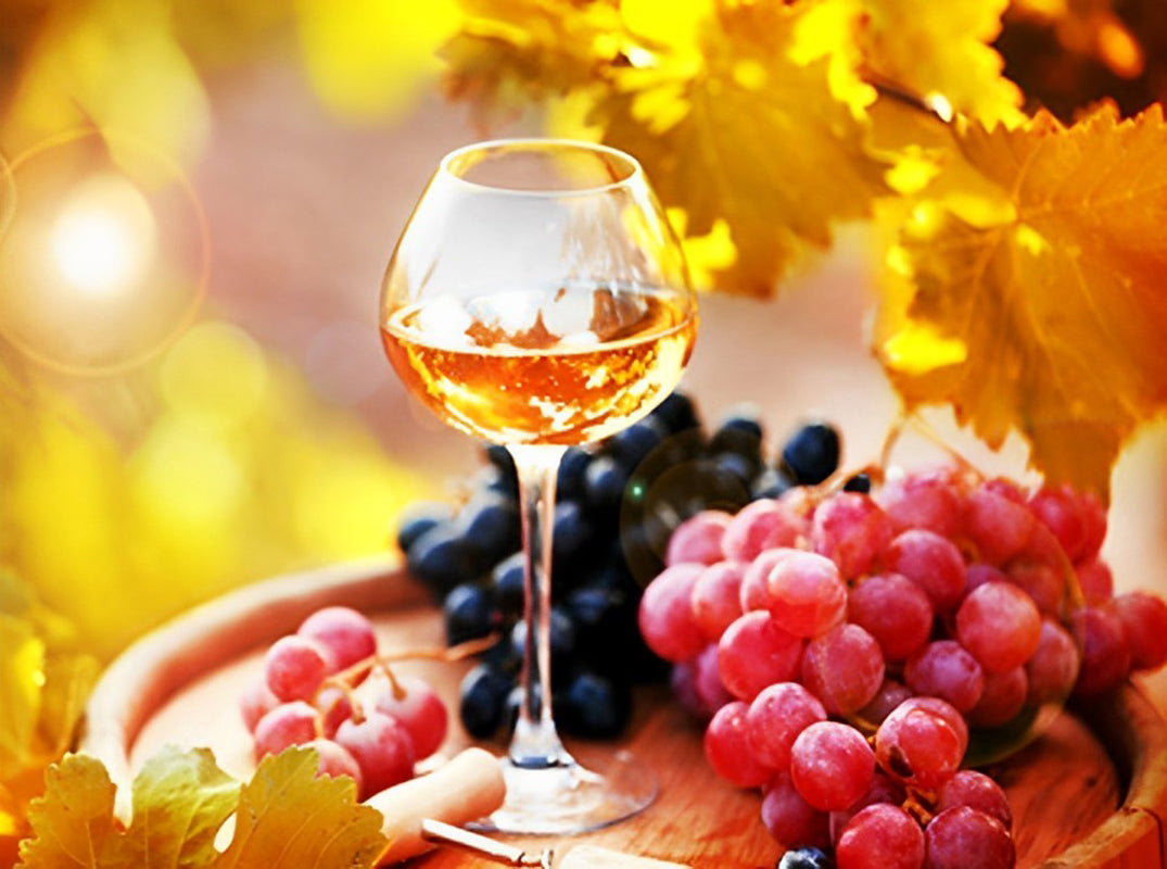 Vin et Raisins Broderie Diamant