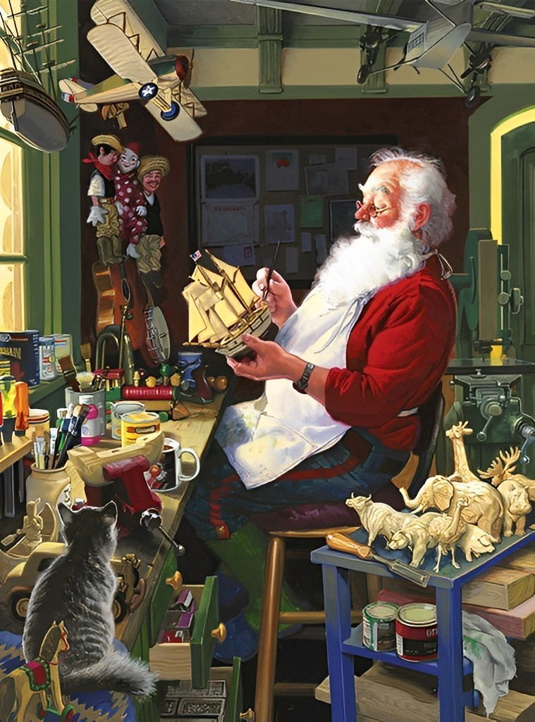 Voilier Sculpté du Père Noël Broderie Diamant