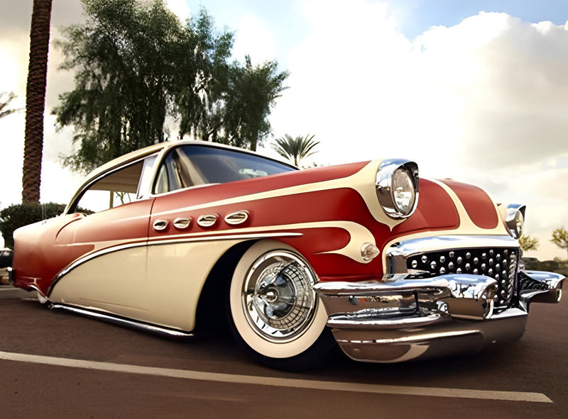 Voiture Buick Rouge Broderie Diamant