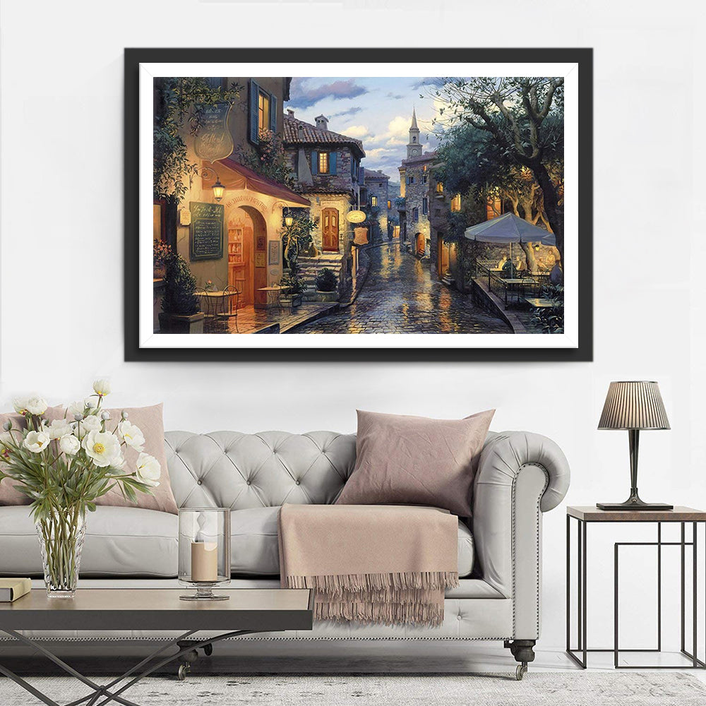 Vue de Rue en Europe de l'Est Broderie Diamant